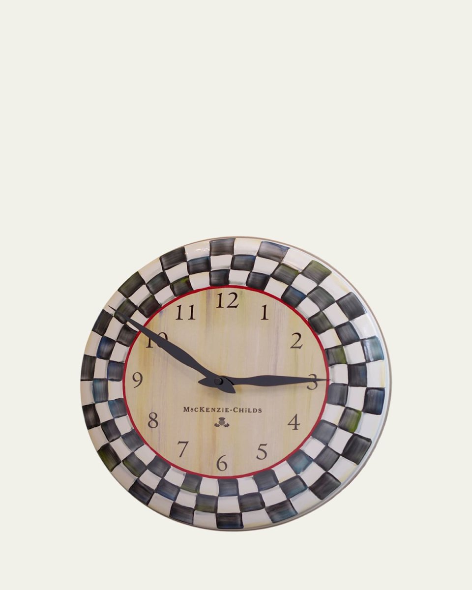 Courtly Check Enamel Clock